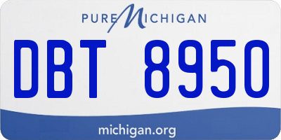 MI license plate DBT8950