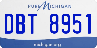 MI license plate DBT8951