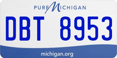 MI license plate DBT8953