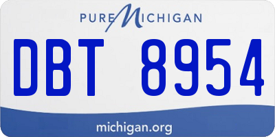 MI license plate DBT8954