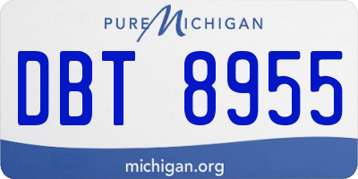 MI license plate DBT8955