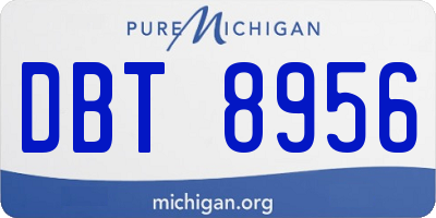 MI license plate DBT8956