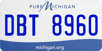 MI license plate DBT8960