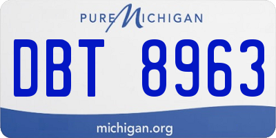 MI license plate DBT8963