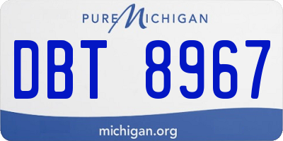 MI license plate DBT8967