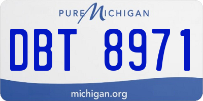 MI license plate DBT8971
