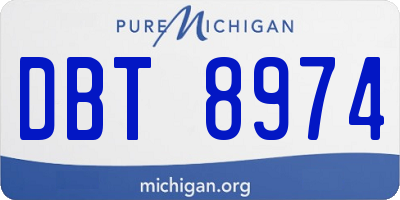 MI license plate DBT8974