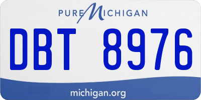 MI license plate DBT8976