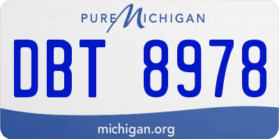 MI license plate DBT8978