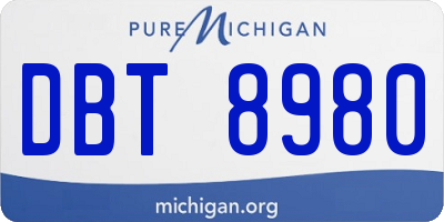 MI license plate DBT8980