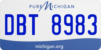 MI license plate DBT8983