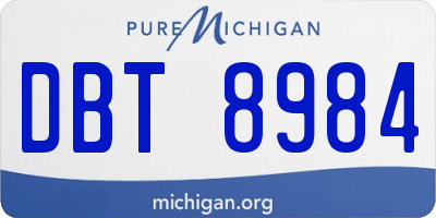 MI license plate DBT8984