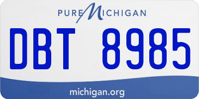 MI license plate DBT8985