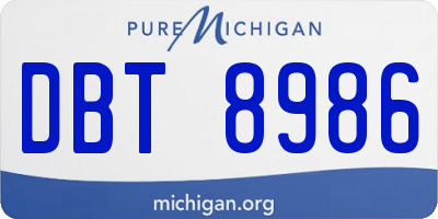 MI license plate DBT8986