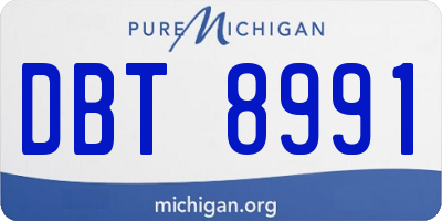 MI license plate DBT8991