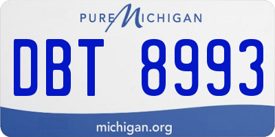 MI license plate DBT8993