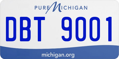 MI license plate DBT9001