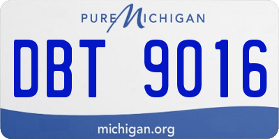 MI license plate DBT9016
