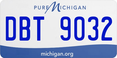 MI license plate DBT9032