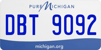 MI license plate DBT9092