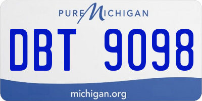 MI license plate DBT9098