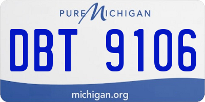 MI license plate DBT9106