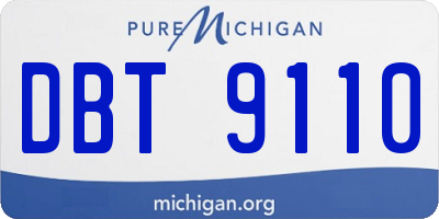 MI license plate DBT9110