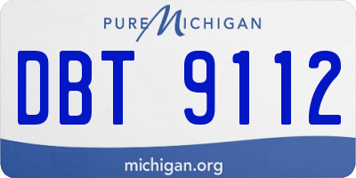 MI license plate DBT9112