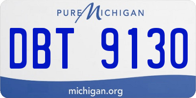 MI license plate DBT9130