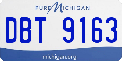 MI license plate DBT9163