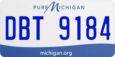 MI license plate DBT9184