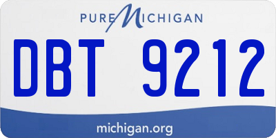 MI license plate DBT9212