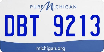 MI license plate DBT9213