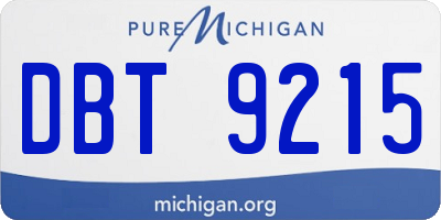 MI license plate DBT9215