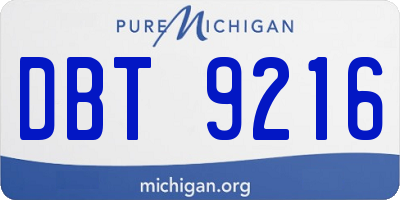 MI license plate DBT9216