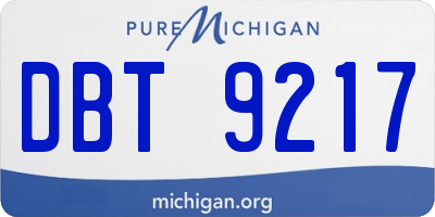 MI license plate DBT9217