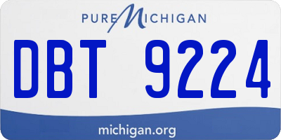MI license plate DBT9224