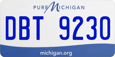 MI license plate DBT9230