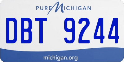 MI license plate DBT9244