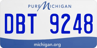 MI license plate DBT9248