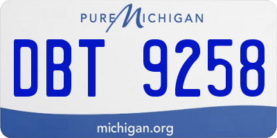 MI license plate DBT9258