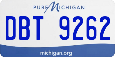 MI license plate DBT9262