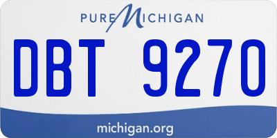 MI license plate DBT9270