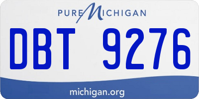 MI license plate DBT9276