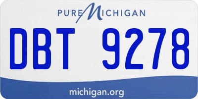 MI license plate DBT9278