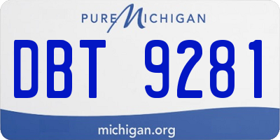 MI license plate DBT9281