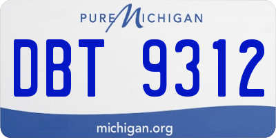 MI license plate DBT9312