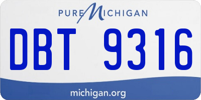 MI license plate DBT9316