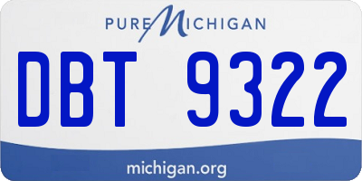 MI license plate DBT9322