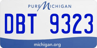 MI license plate DBT9323